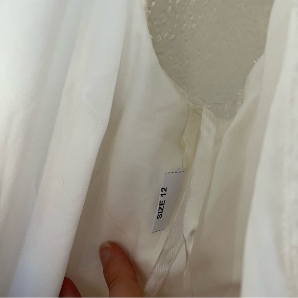 Amsale White Beaded Jumpsuit - Picture 10 of 12